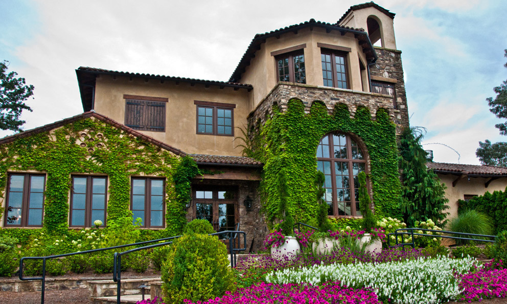 Exterior of Montaluce Winery in Dahlonega, Georgia