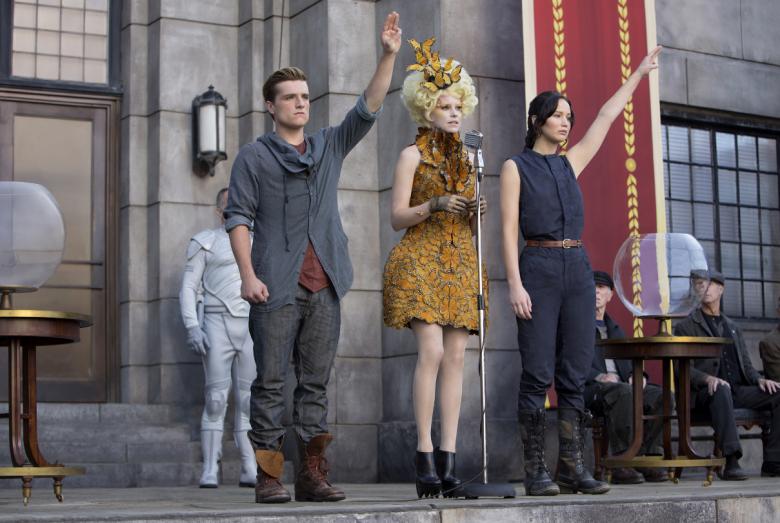 Actors from The Hunger Games: Catching Fire at the Swan House, Atlanta History Center