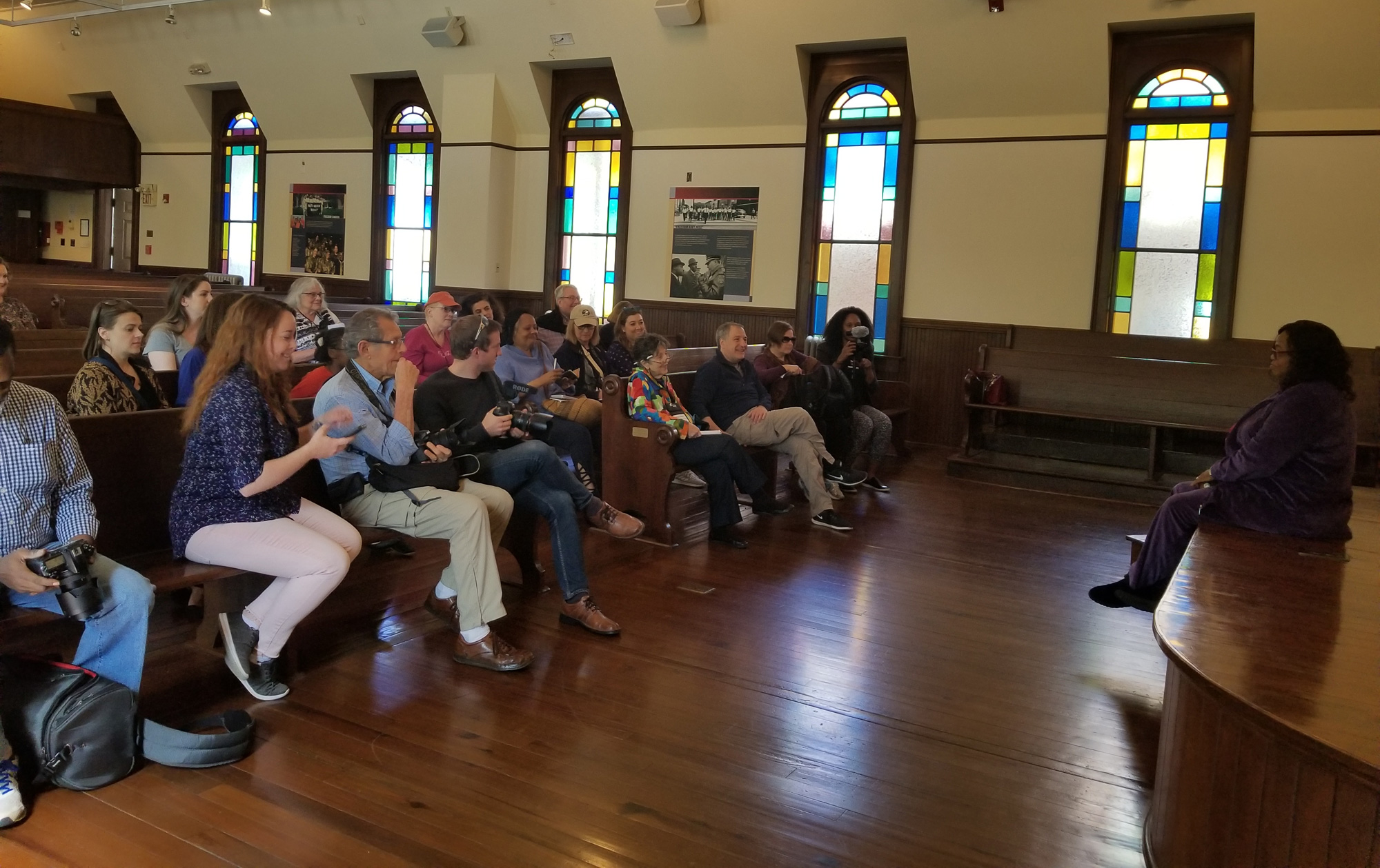 Rutha Harris sings at the Old Mt. Zion Baptist Church. Photo by Kalin Thomas