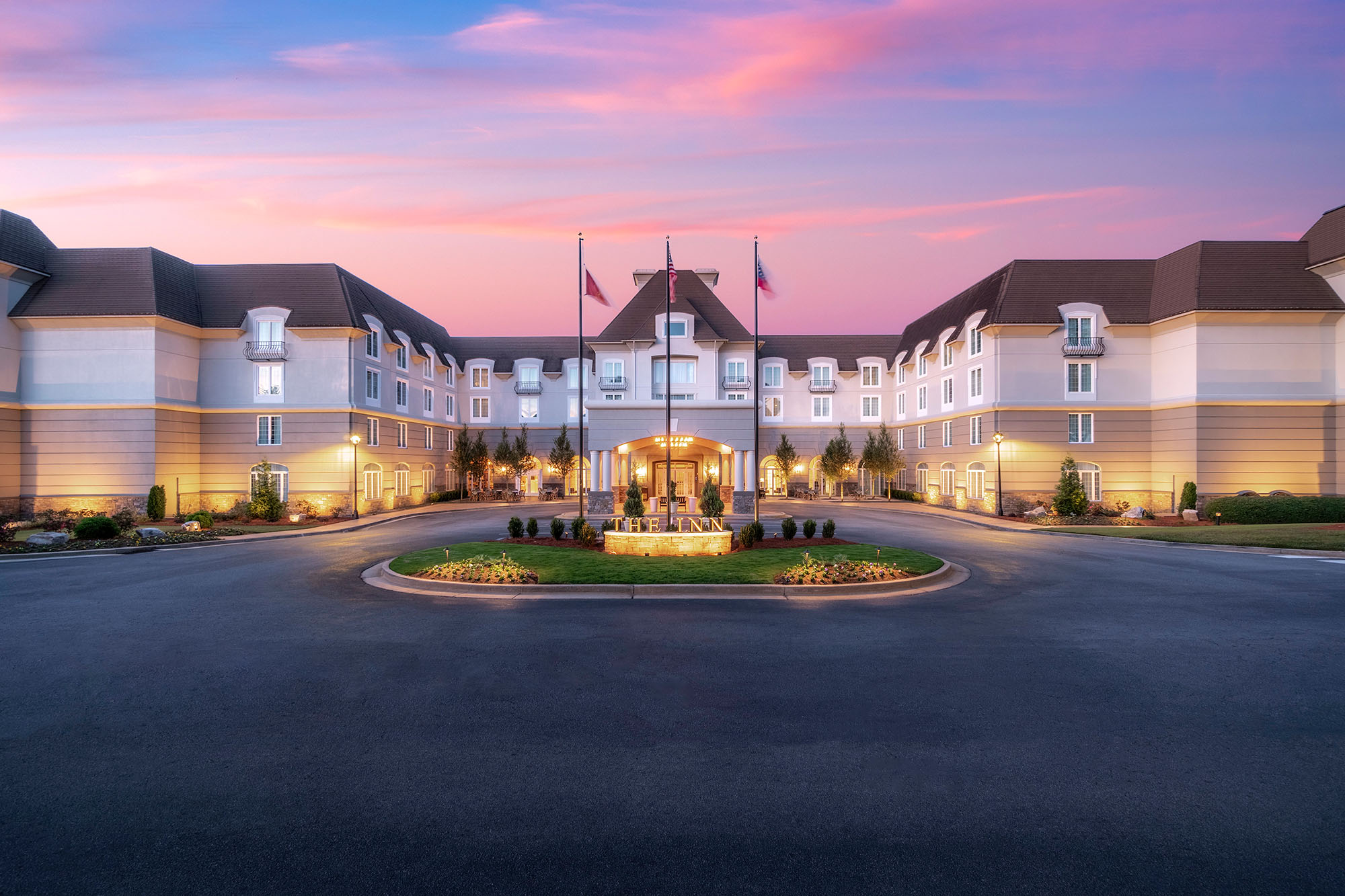 hotel front with focus on sign "THE INN"