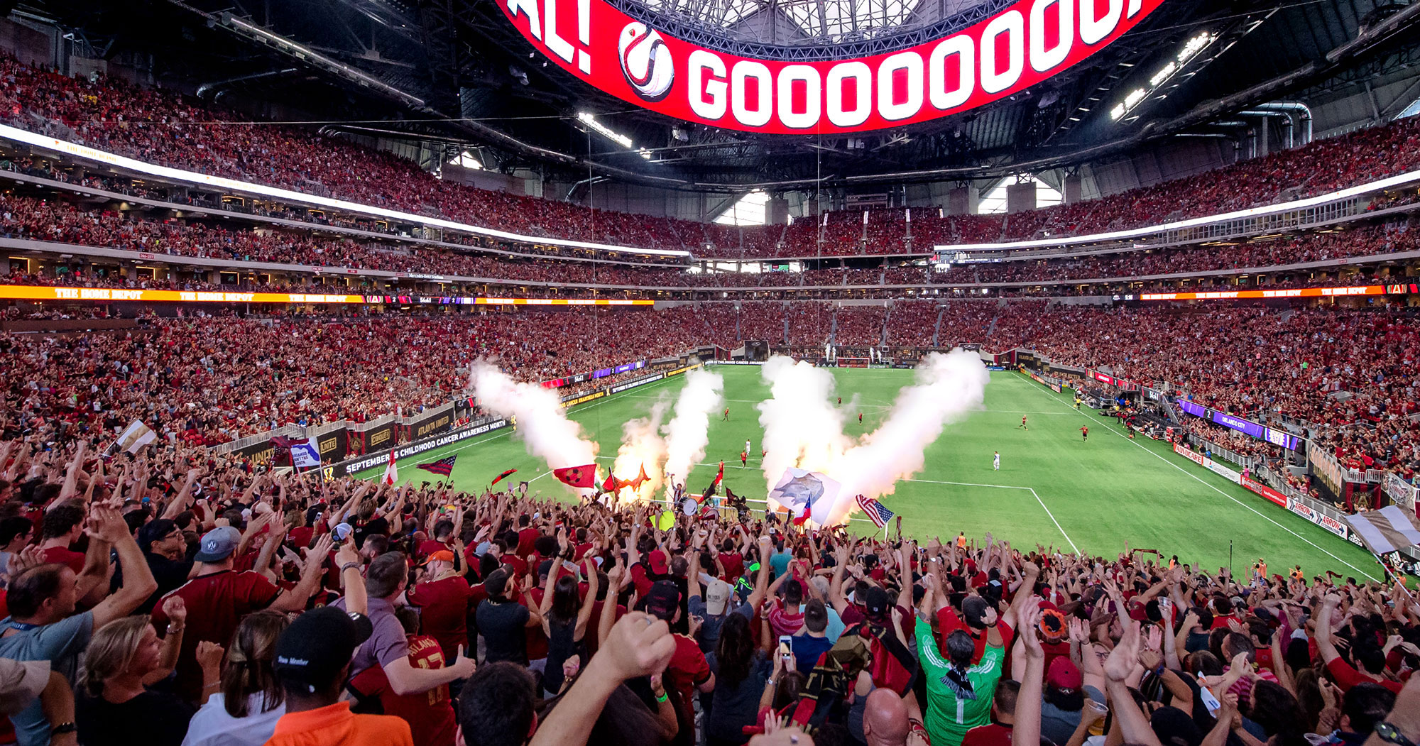 Crowd at an Atlanta United soccer game in Atlanta, Georgia. Photo by @benjamingalland