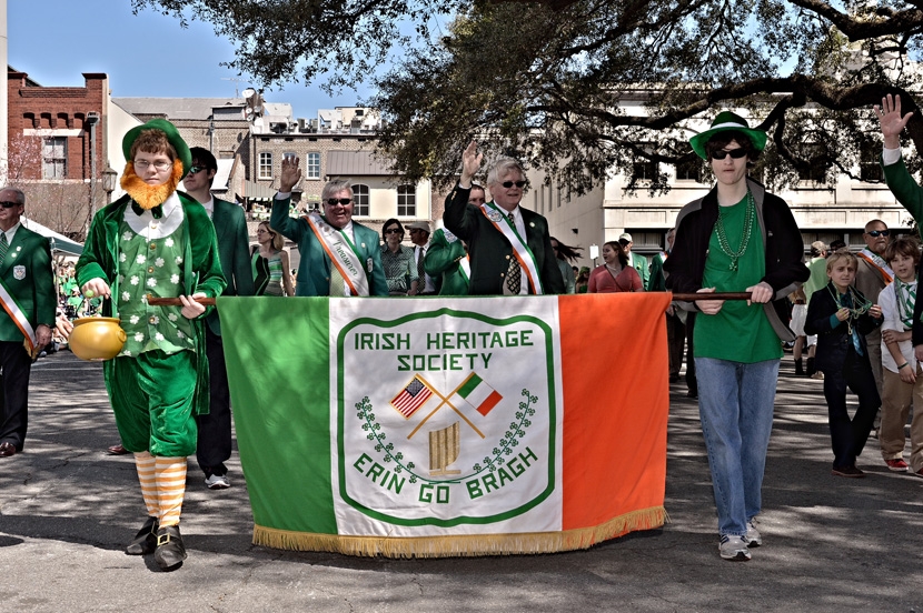 The Irish Heritage Society marches in Savannah