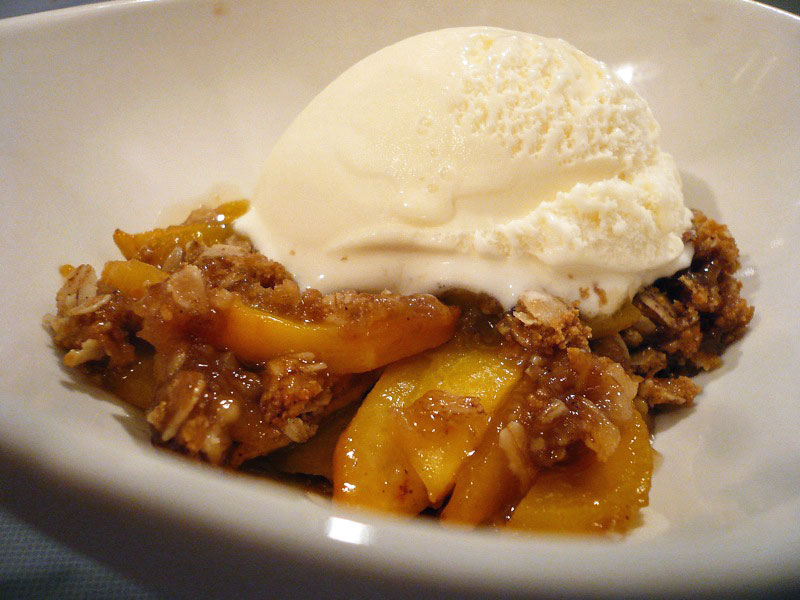 Peach cobbler at Buckner's Family Restaurant in Jackson, Georgia