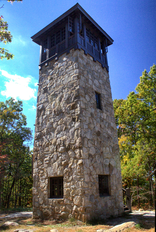 Fire tower at Fort Mountain State Park in Chatsworth, Georgia