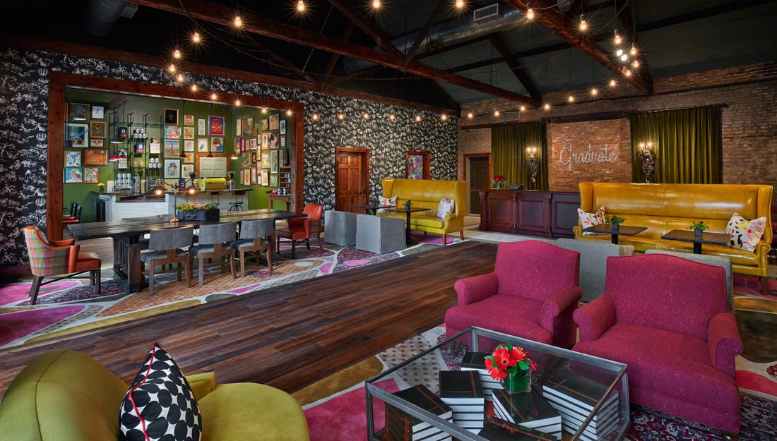 Lobby at Graduate Athens in Athens, Georgia