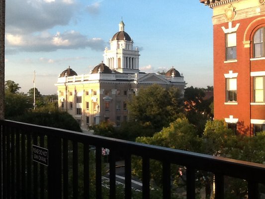 View of the courthouse from the Steel Magnolias rooftop. Photo courtesy of S D.