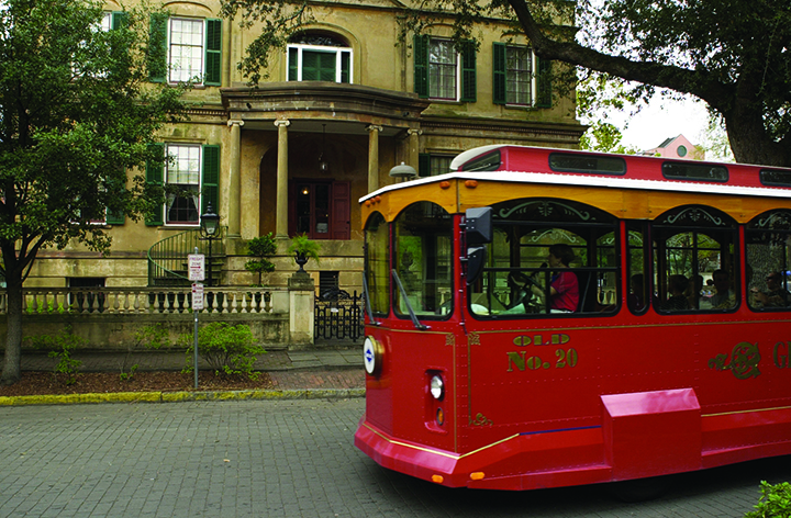 Take a trolley tour of Savannah's Historic District while you're visiting the Georgia coast.
