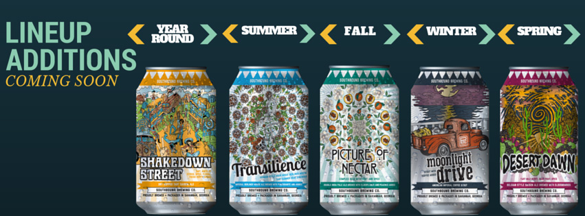 Seasonal beers from Southbound Brewing, Savannah