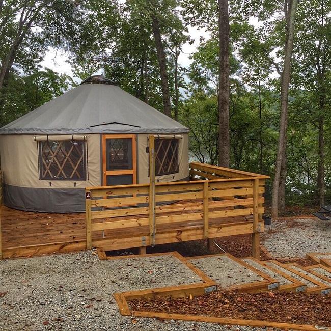 Yurt at Sweetwater Creek State Park. Photo by Lesli Peterson.