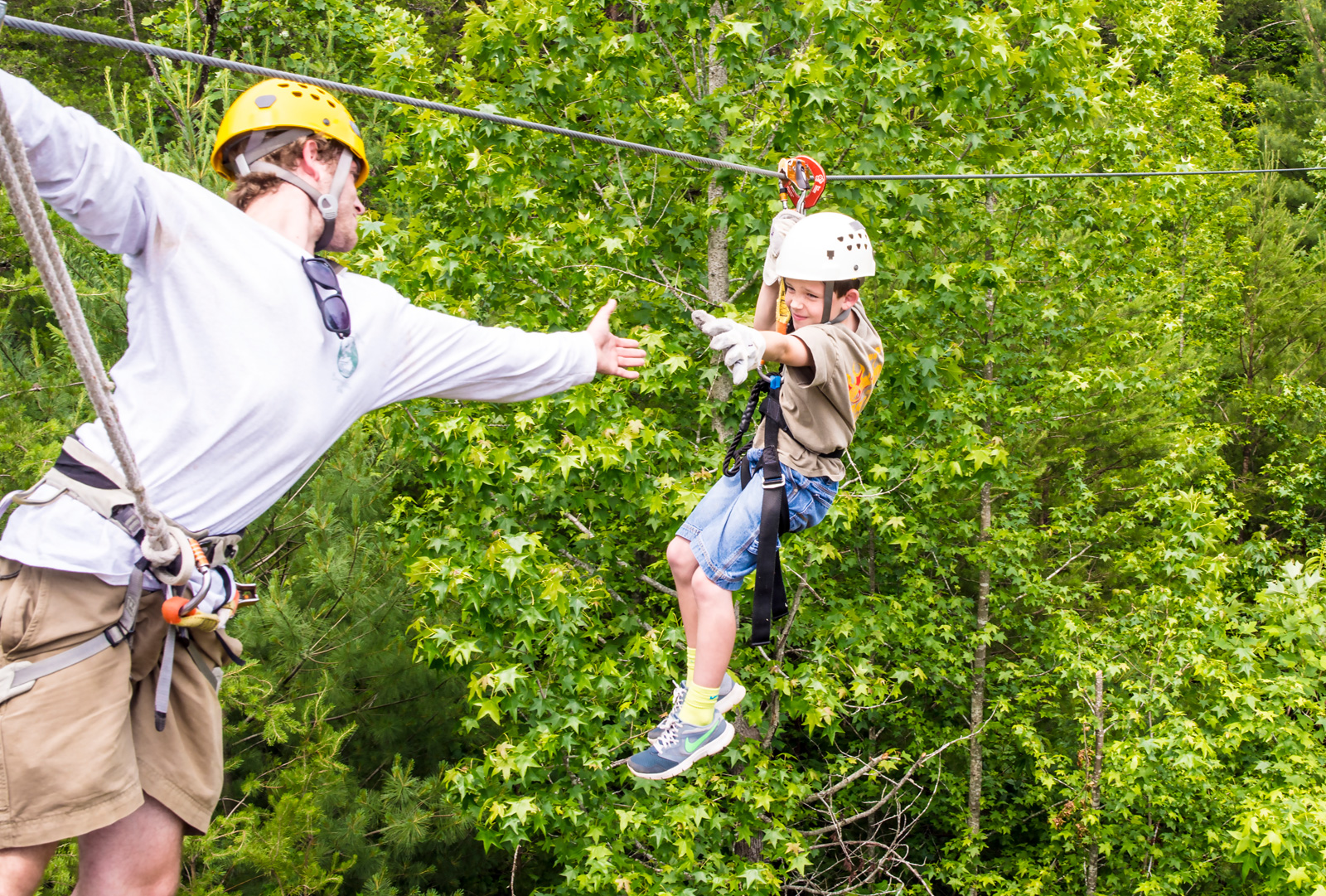 Ziplines at Unicoi State Park in Helen, Georgia