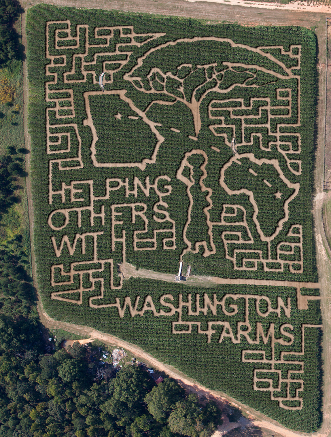 2017 Corn Maze at Washington Farms in Bogart, Georgia