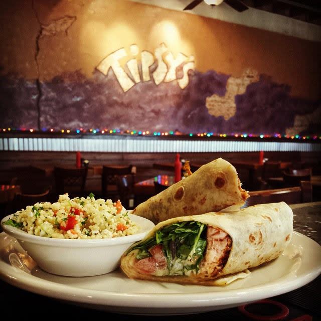 Salmon BLT wrap at Tipsy McSway's in Brunswick, Georgia