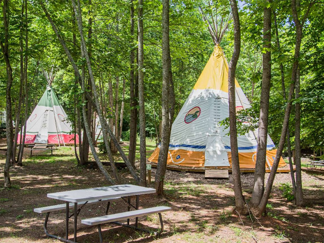 Teepee Camping at North Georgia Canopy Tours in Lula, Georgia