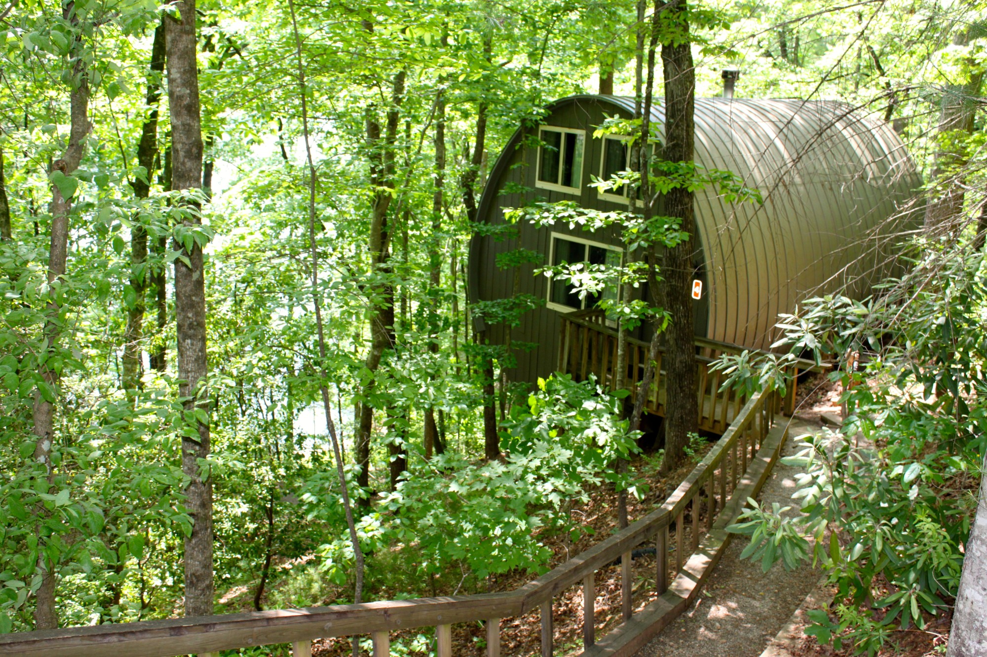 Wine barrel cabins at Unicoi State Park in Helen, Georgia