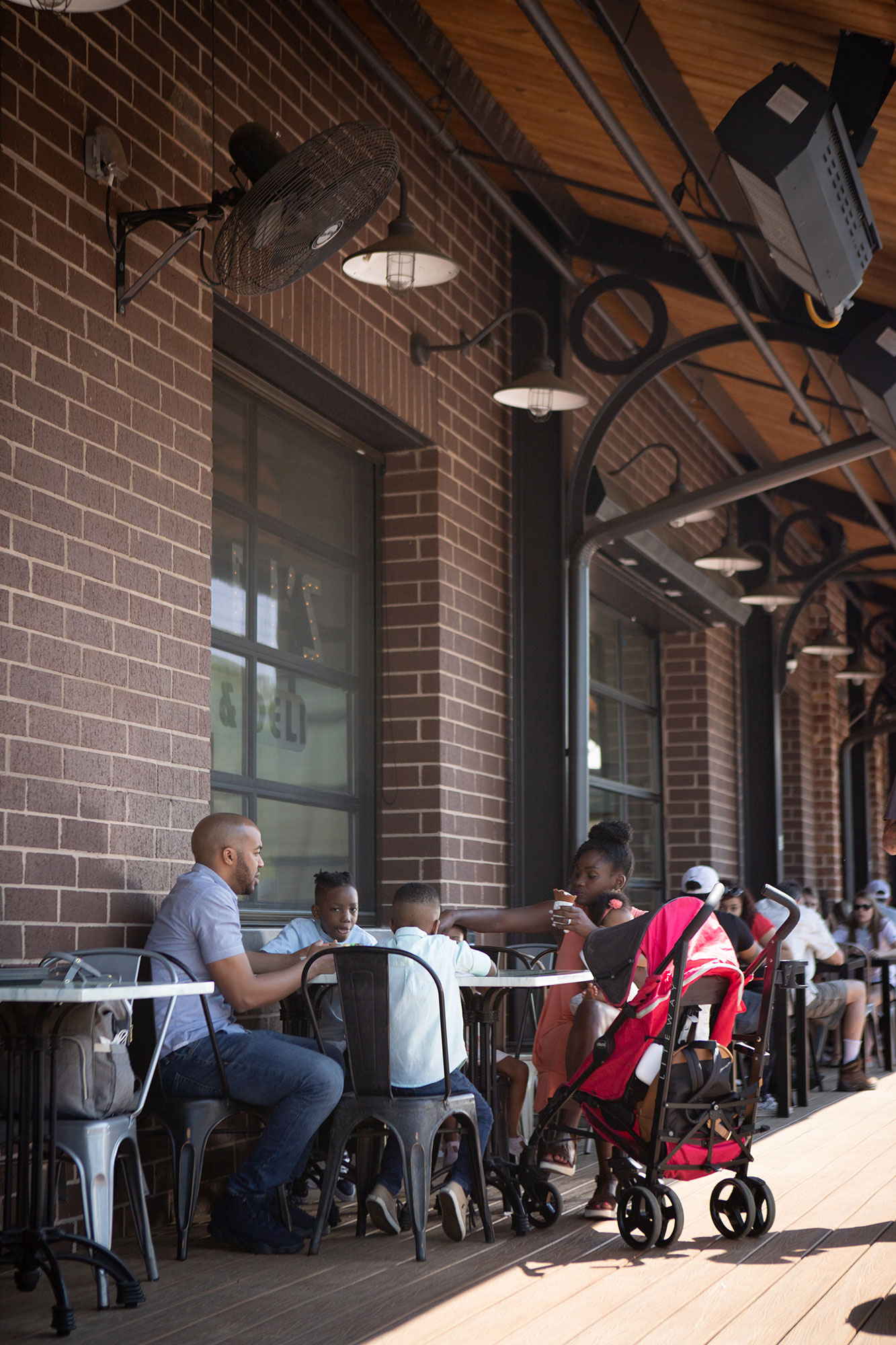Outdoor dining at Marietta Square Market in Marietta, Georgia