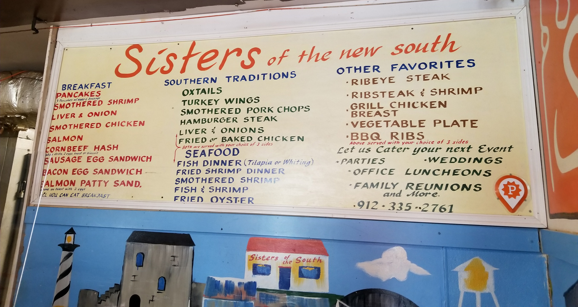 Menu board at Sisters of the New South in Savannah. Photo by Kalin Thomas