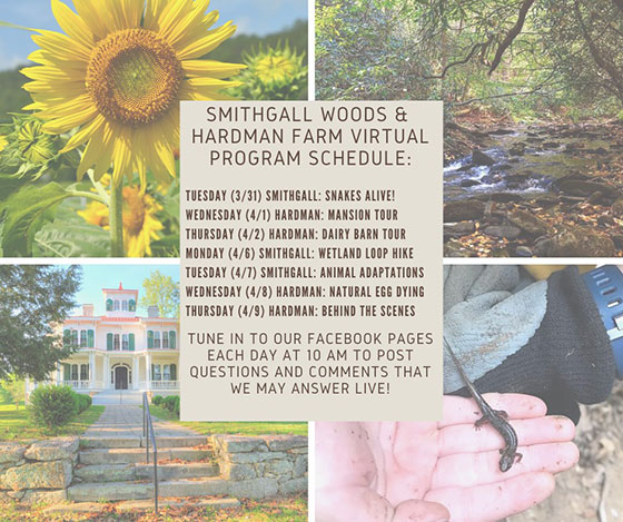 Facebook live schedule for Smithgall Woods
