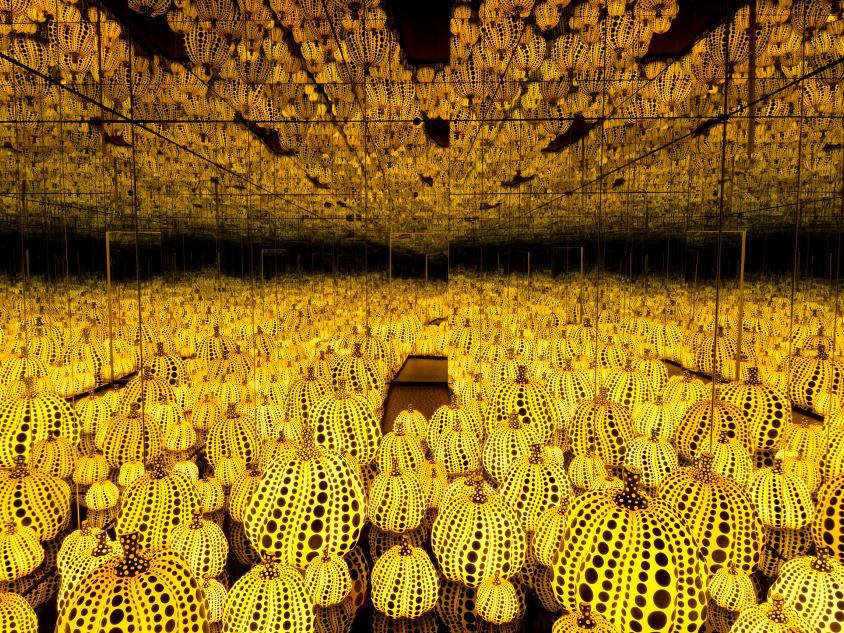 Credit: Yayoi Kusama (Japanese, born 1929), All the Eternal Love I Have for the Pumpkins, 2016, at the Hirshhorn Museum and Sculpture Garden, wood, mirrors, plastic, glass, and LEDs. Collection of the artist. Courtesy of Ota Fine Arts, Tokyo/Singapore and Victoria Miro, London. © Yayoi Kusama. Photo by Cathy Carver.