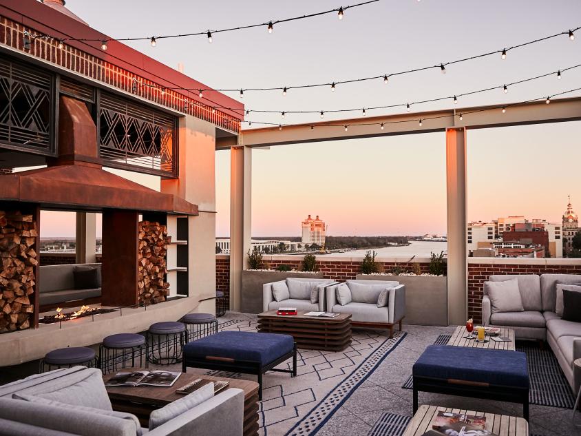 The Alida Hotel rooftop in Savannah, Georgia
