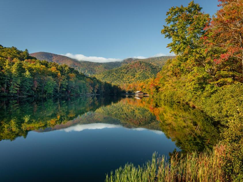 View of Blood Mountain from Vogel State Park in Blairsville, Georgia
