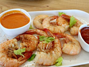 Shrimp at The Wharf on Jekyll Island, Georgia