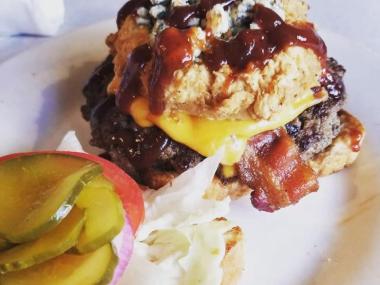 Burger at Wiregrass Restaurant in Quitman, Georgia