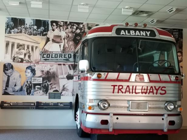 Bus exhibit at the Albany Civil Rights Institute in Albany, Georgia
