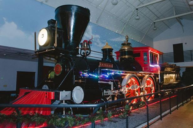 The General decorated for the holidays at The Southern Museum in Kennesaw, Georgia