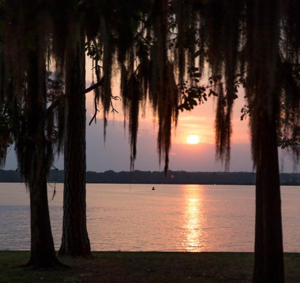 sunset at Lake Blackshear Resort & Golf Club in Cordele, Georgia