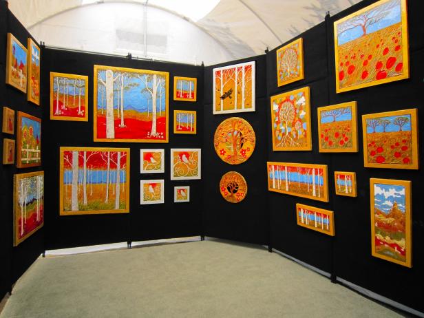 Carved paintings by Lynn Reeder at the Dahlonega Arts & Wine Festival