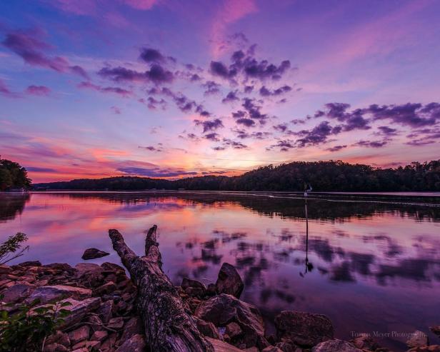 Sunrise over Lake Lanier in Georgia. Photo by Tommy Meyer, @mcsmeyer