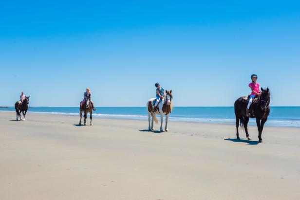Horseback riding on the beach