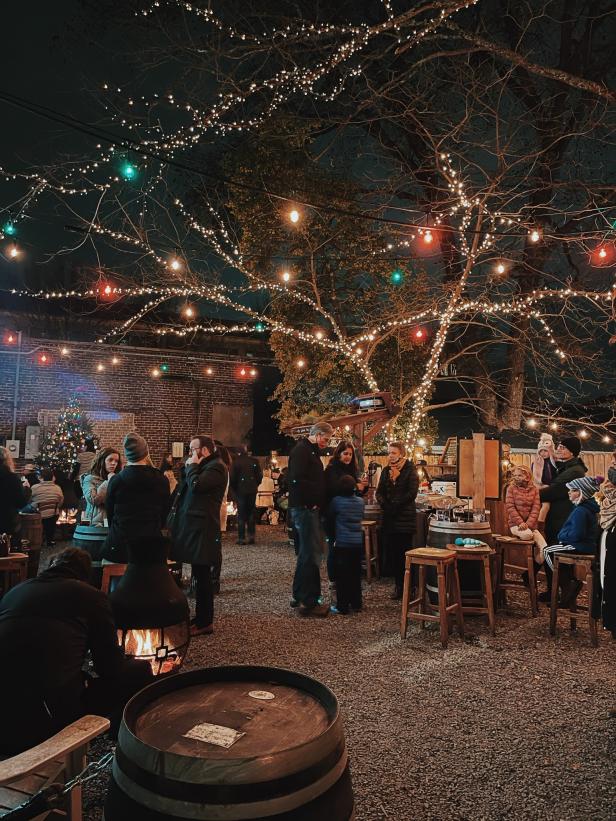 Outdoor dining in Decatur at The Brick Store Pub