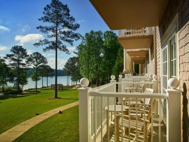 Porch view of lake at Ritz-Carlton Reynolds, Lake Oconee