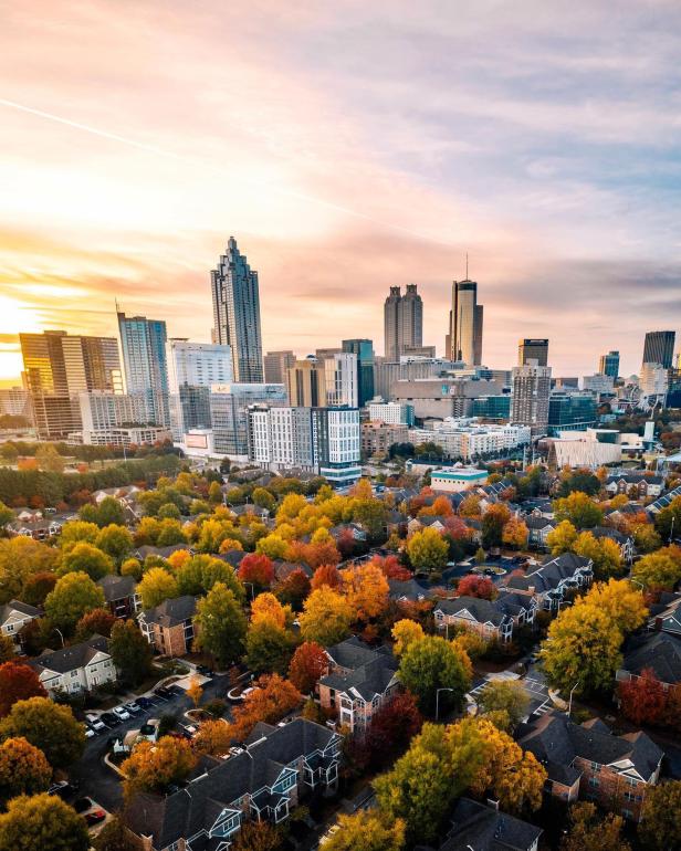 Aerial view of Atlanta in the fall. Photo by @jerrito1