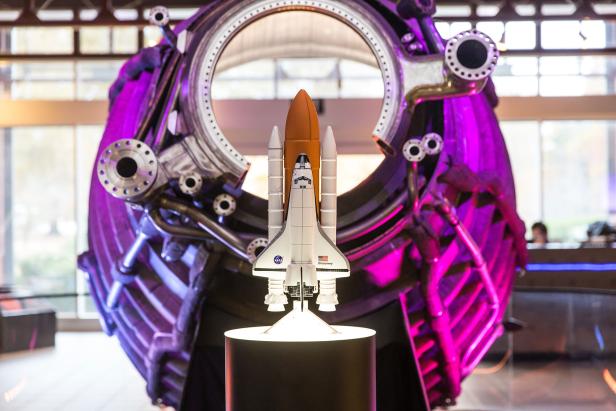 Rocket display at the Coca-Cola Space Science Center in Columbus, Georgia