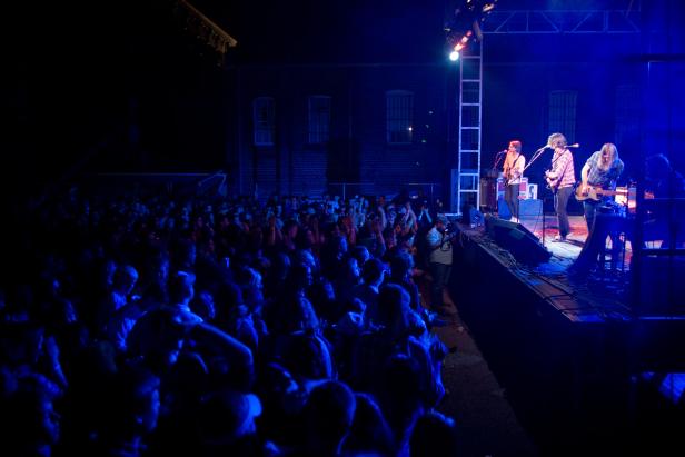 Band on stage at Deep Roots Festival