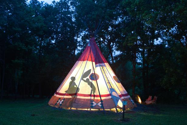 Sleep in an authentic Native American teepee at North Georgia Canopy Tours in Lula.
