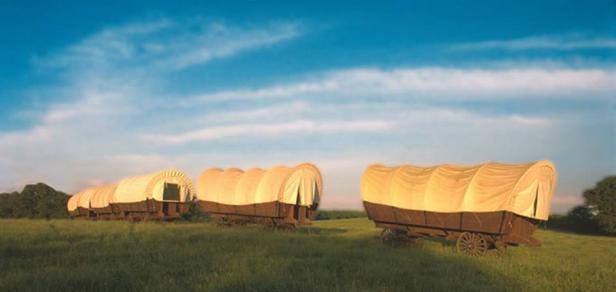 Conestoga wagons at The Rock Ranch