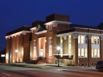 Aurora Theatre at night