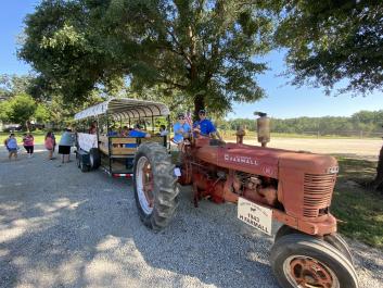 Tour Hillcrest Farm via farm trolley.