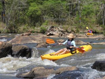 "Up Against the Rock" - Second rapid in Flat Shoals , Broad River section 2
