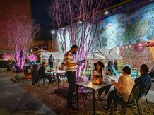 Winter outdoor dining in Athens at Last Resort Grill