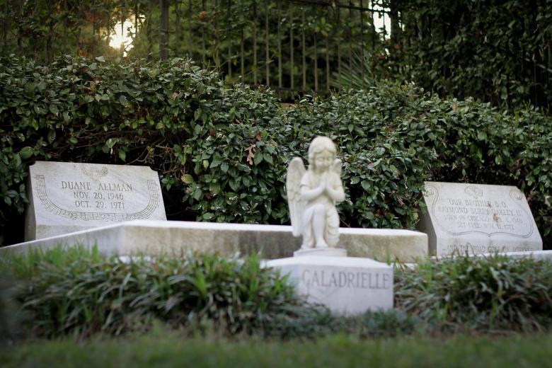 Duane Allman and Berry Oakley gravesite in Rose Hill Cemetery in Macon, Georgia.