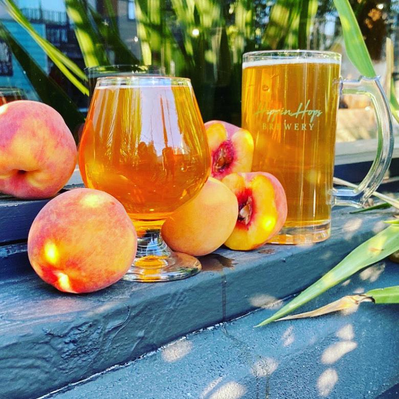 Peach beer at Hippin' Hops Brewery