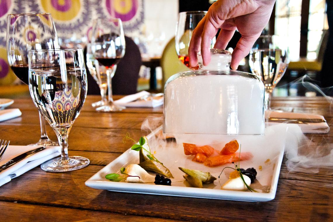 Smoked salmon at Montaluce Winery in Dahlonega, Georgia