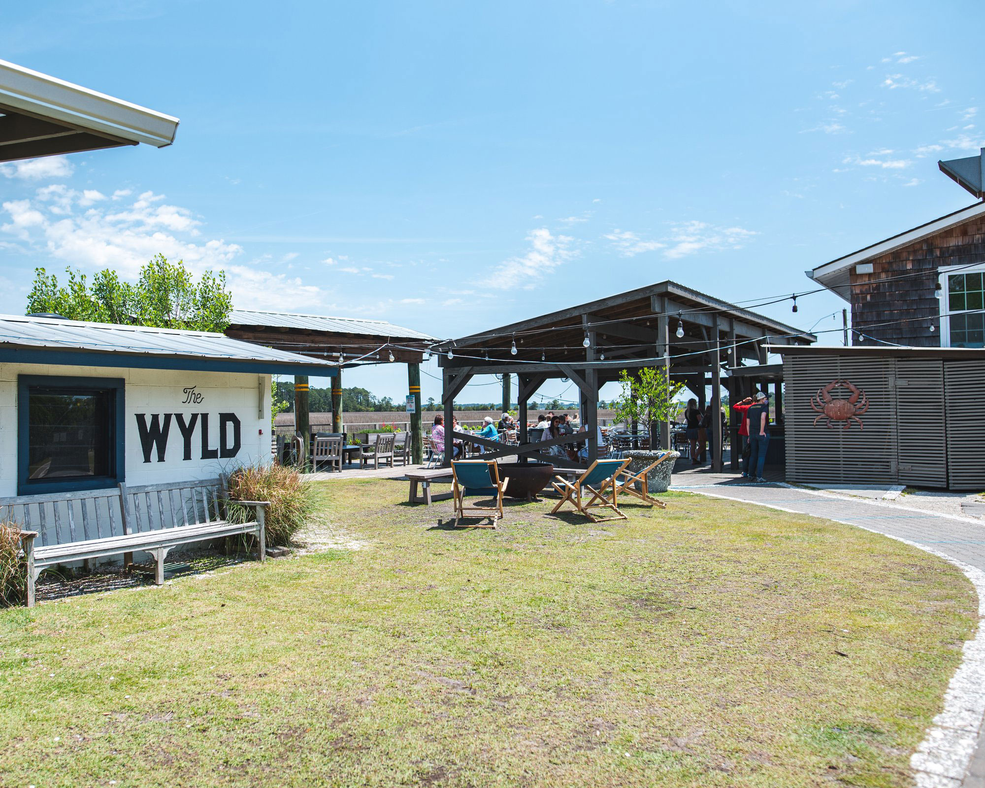 Outdoor dining at The Wyld Dock Bar in Savannah, Georgia