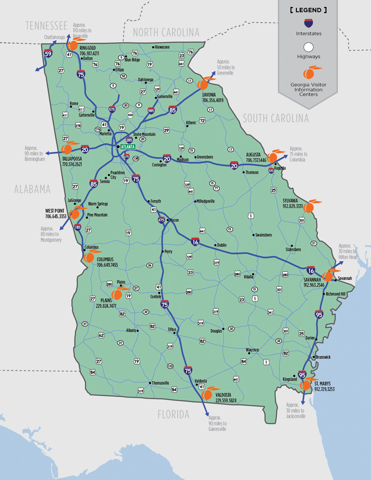 Florida Georgia Border Map - Tourism Map For Hurricanes